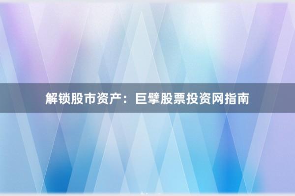 解锁股市资产：巨擘股票投资网指南