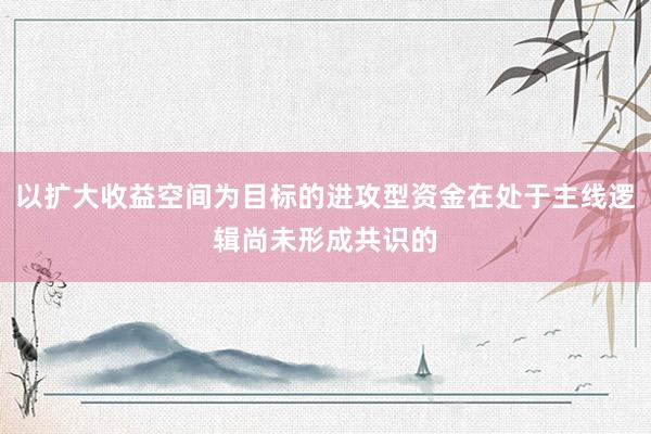 以扩大收益空间为目标的进攻型资金在处于主线逻辑尚未形成共识的