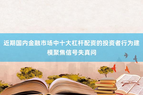 近期国内金融市场中十大杠杆配资的投资者行为建模聚焦信号失真问