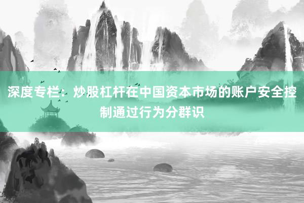 深度专栏：炒股杠杆在中国资本市场的账户安全控制通过行为分群识