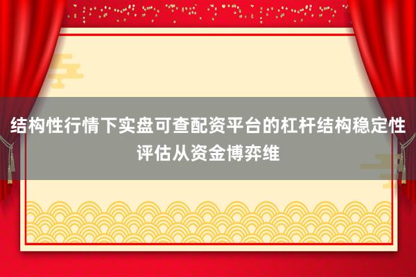 结构性行情下实盘可查配资平台的杠杆结构稳定性评估从资金博弈维