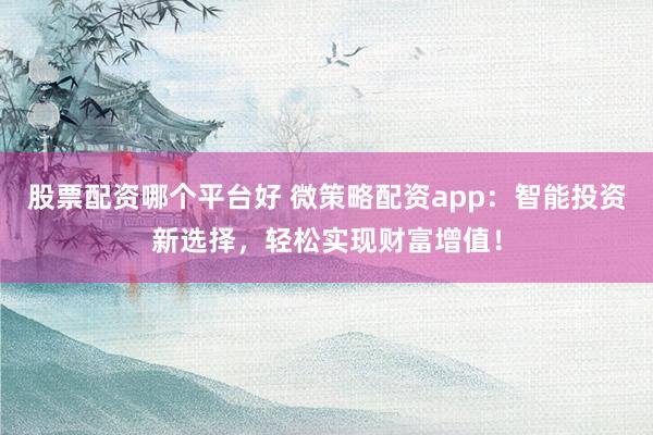 股票配资哪个平台好 微策略配资app：智能投资新选择，轻松实现财富增值！