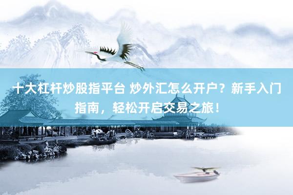 十大杠杆炒股指平台 炒外汇怎么开户？新手入门指南，轻松开启交易之旅！