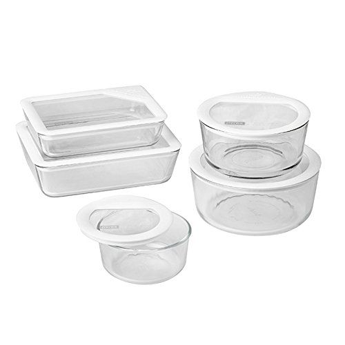 【日用百货】pyrex 10 piece ultimate food storage set, white